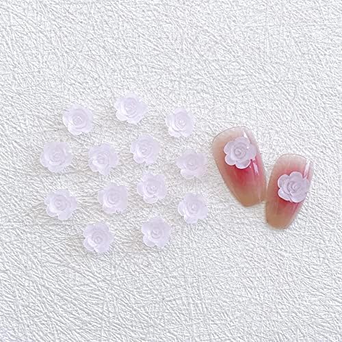 Liudamai 30pcs нокти уметност rhinestones мраз про transparentирен светлечки ламичен систем за бои за нокти накит мали свежи смола рози DIY додатоци