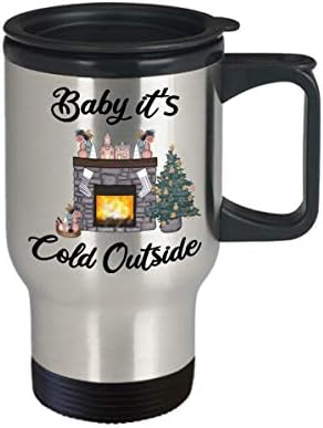 Hollywood & Twine Бебе е ладно надвор од кригла Божиќен подарок Симпатична зимска пријатна чаши со изреки за баба за девојчиња