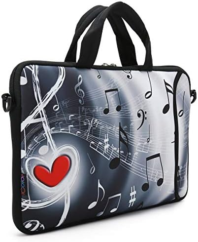 Иколор 13 „Случај за торба со лаптоп рамо, 11,6 12.5„ 13.3 “рачка за таблети за носење на месинџер чанта-црвено срце