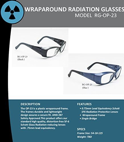 Шот ХТ Дизајнерско зрачење водеше заштитна очила во пластична рамка со целосна раб - сина - 54-18-125мм