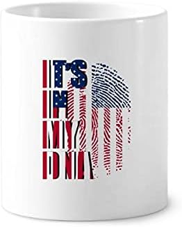 Американско Знаме Отпечаток Од Прст Ген Четка За Заби Држач За Пенкало Кригла Церак Стојат Молив Чаша