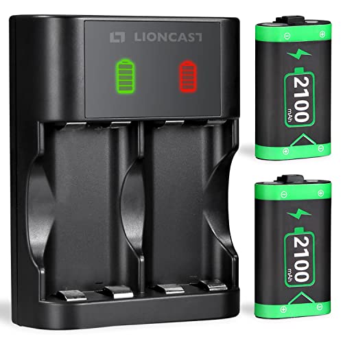 Lioncast Батерии За Полнење Xbox Серија X&засилувач; S/Xbox Еден Контролер, 2,100 mAh Батерија Полнач СО LED Индикатор, 2pcs Батерии За Xbox Серија X/S