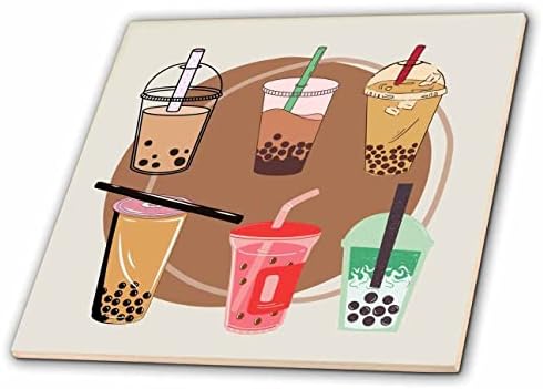3dRose 3dRose Марија Ајкин - Млечен Чај-Слатки Слики На Вкус На Млечен Чај-Плочки