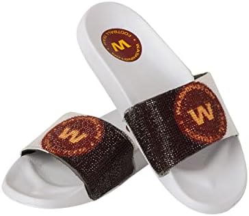 ФОКО жени НФЛ тим големо лого Shimmer Slide Flip Flop сандали