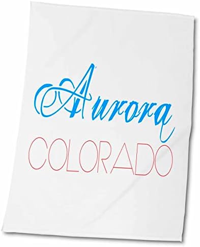 3drose Американски градови - Аурора Колорадо, сина, црвена на бела - крпи