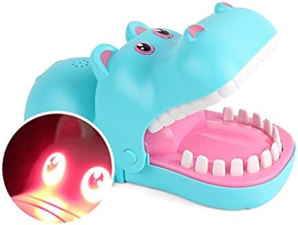 Цртаниот филм на Еиофлија, хипо играчка залак на рачни прсти смешна стоматолог игра хипо форма играчка играчка за деца возрасни деца семејство играат забавно сино.