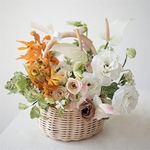 MJWDP рачно ткаени цветни корпи ратан ратенска корпа дома кујна зеленчукова градина контејнери за свадбени венчавки