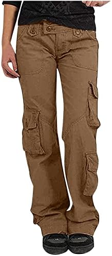Женски товарни панталони со џебови Обични гроздобер лабава лабава половината на отворено директно y2k товарни панталони