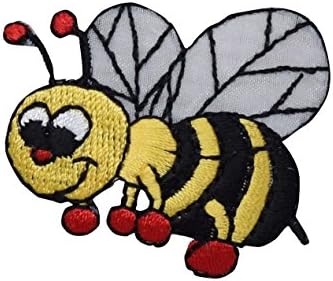 Бумбална пчела - црвени боксерски ракавици - жолт/црн рог - везено железо на лепенка