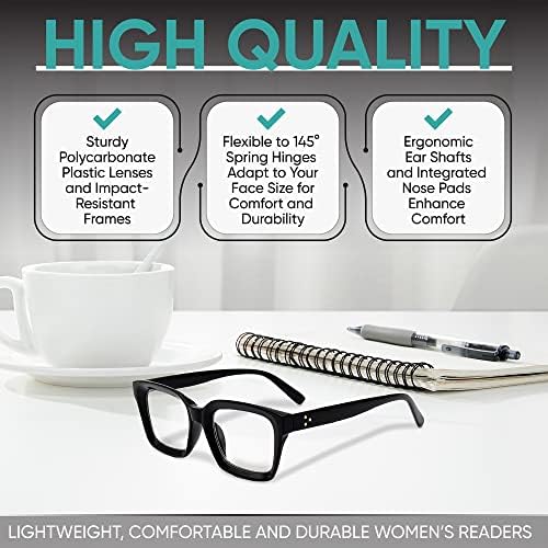 Јого Визија Очила За Читање За Жени Преголеми Читатели Стандардни Очила Во Квадратен Стил