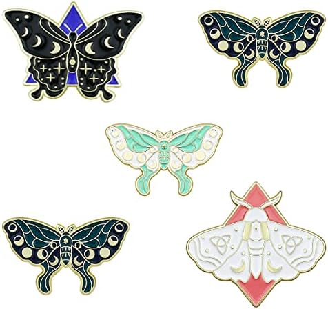 5 компјутери Симпатична пеперутка емајл иглички постави цртани лап -лаптови иглички смешни брош за додатоци за облека, торба, капи,