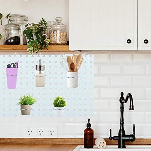 12 парчиња Pegboard Slier Sholders и 6pcs Pegboard Tound, држач за додатоци за куки за складирање, алатка за организатор за перење