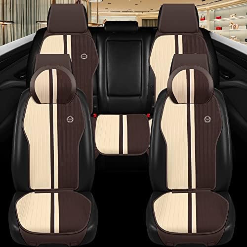 Meekoomay модно кафеаво седиште за автомобили Универзално седиште покрива мрежа за ладење на седиштето за ладење 11 парчиња, вентилирана
