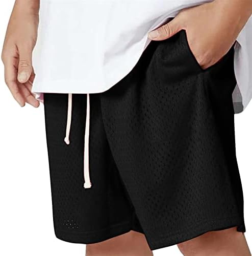 Удобна облека лето со пет точки шорцеви бои за машка крпа за машка мрежа цврсти панталони со двојна линија