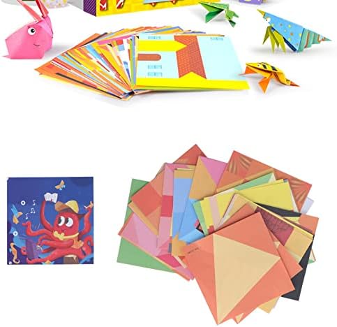 Двострани бои прават шарени и лесни оригами, хартија од оригами 108 листови за деца возрасни, трудови, уметности и занаети