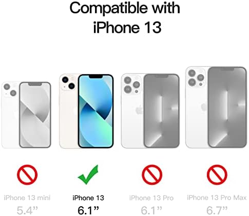 Џетех Магнетно Куќиште за iPhone 13 6,1-Инчен Компатибилен Со Безжично Полнење MagSafe, Капак На Браникот На Телефонот Отпорен