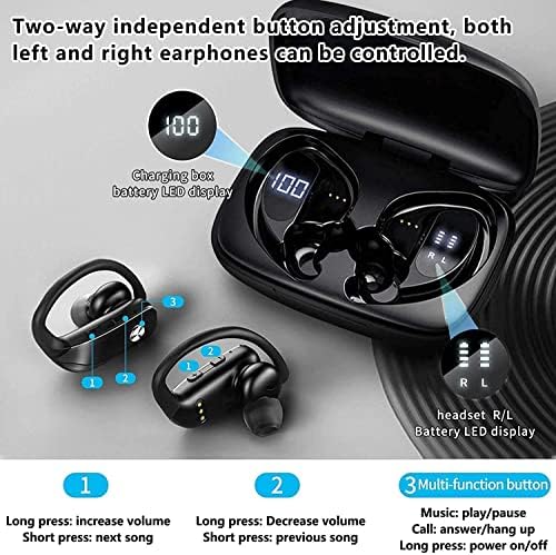 КИНЕРСАУ Безжични Слушалки, Bluetooth 5.0 IPX5 Водоотпорна Контрола На Допир Ture Безжични Bluetooth Слушалки Со Микрофон Слушалки Во Уво Длабоко Бас Вграден Во Микрофон Bluetooth Сл