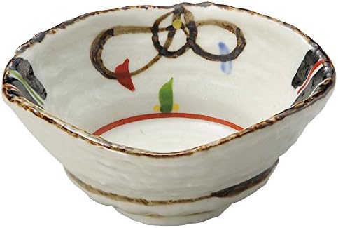 山下工芸 мала чинија, 11 ● 5,2 см, бела / црна / Црвена
