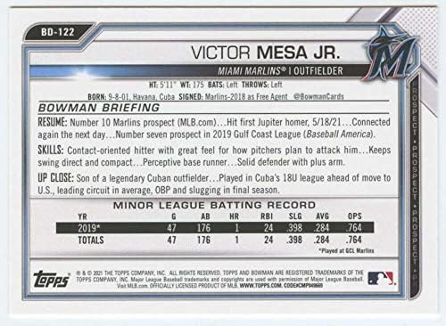 2021 Bowman Draft #BD-122 Victor Mesa Jr.