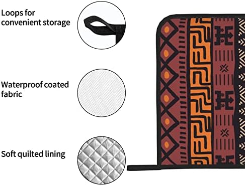 Африкански калта крпа племенски држач за тенџере, сет на држач за тенџере, отпорна на топлина, 2, што се користи за готвење микробранова