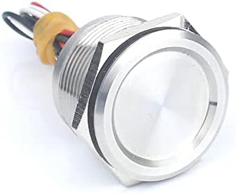 Piezo Switch 22mm Latching Momentary 12V не'рѓосувачки челик IP68 Водоотпорен контролен прекинувач за домашни уреди -, напон: 12V)