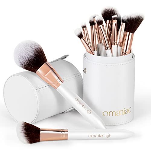 Omaniac® Комплет Професионални Четки за Шминка , Рачки Со Бисерни Блиц, Удобни За Држење и Лесни за Употреба. Целосно Лице Патување
