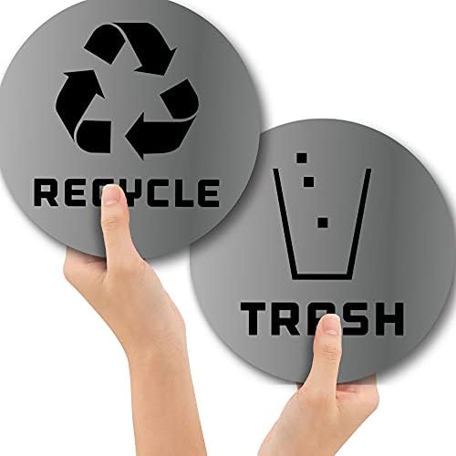 6 Пакување Лого За Рециклирање И Налепница за корпа За Отпадоци За Да Го Организирате Вашето Ѓубре - 7 Мил-Ламинирано-за корпи за Отпадоци,