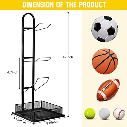 Складирање на топката за складирање на решетката, вертикална метална спортска топка, организатор за кошаркарски фудбалски одбојка за складирање