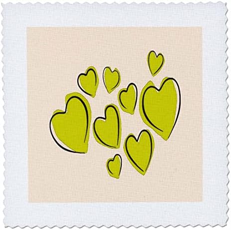 3дроза Слатки Срца Рачно Нацртани Задебелени Жолти Романтични Лавра-Ватенка Квадрати