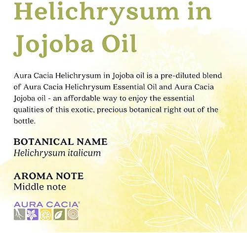 Aura Cacia Helichrysum во ojооба масло | GC/MS тестиран за чистота | 15мл