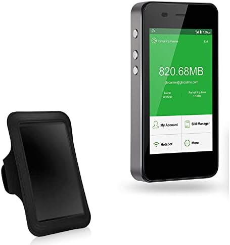 Boxwave Case компатибилен со Glocalme G3 LTE Global Mobile Hotspot - Спортски амбранд, прилагодлива амбалажа за тренинг и трчање - etет Црно