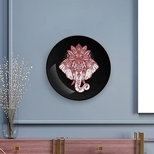 Бохо слон со лотос декоративна чинија тркалезни керамички плочи со приказ за свадбени украси за домашни канцеларии