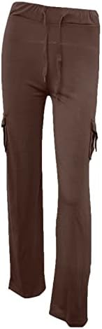 QSXLTS женски затегнати стомаци за контрола на стомакот со џебови со џебови со високи половини јога панталони Атлетски салон кои трчаат пешачки панталони