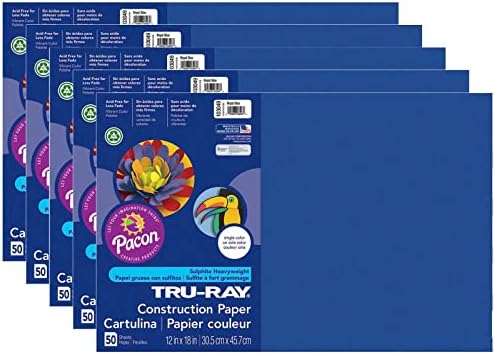 Тру-зрачна градежна хартија, кралско сино, 12 x 18, 50 листови по пакување, 5 пакувања