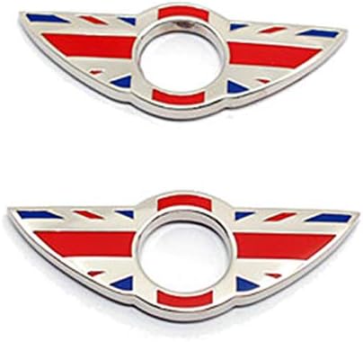 2 парчиња амблеми прстени за заклучување на вратата за заклучување на пиновите, компатибилни со Mini Cooper R56 Hatchback R57