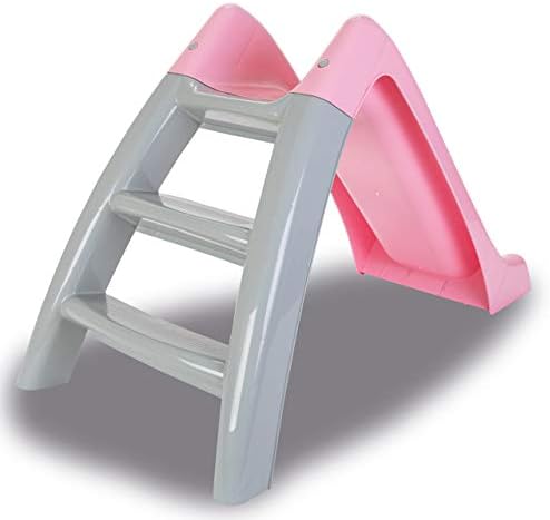 Araамара 460694 Среќен детски слајд-слајд за внатрешна и надворешна употреба, корисна големина, лесна за склопување, пастелна розова боја