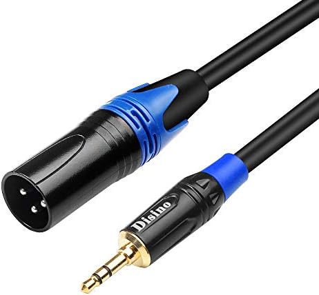 Disino 3,5 mm до XLR кабел, неурамнотежен 1/8 инчен мини Jackек TRS стерео машки до XLR Audio кабел за машки микрофон - 3,3 стапки