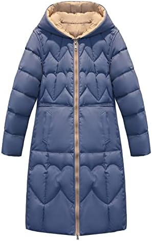 Ика зимска јакна палто за надворешна облека, жени обични цврсти палто јакна со качулка, реверзибилно носење патент џеб со долг ракав
