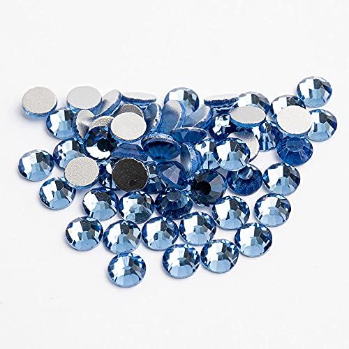 1440pcs Кристална лента SS20 светло сина сафир rhinestones рамни грбови, тркалезни стаклени скапоцени камења