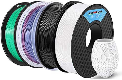 4 Pack PLA 3D филамент за печатач 1,75мм, димензионална точност +/- 0,02mm, 1kg spool x 4, одговара на повеќето печатачи на FDM