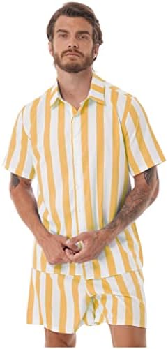 Сет на летни облеки на мажите со две парчиња летни облека надолу од кошулата и шорцевите за влечење