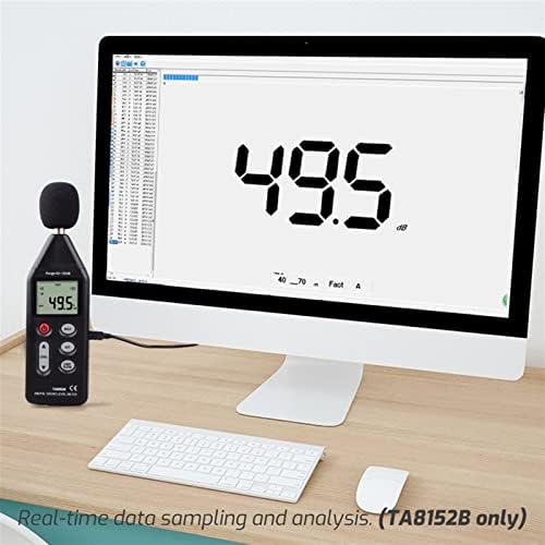 Nuopaiplus Professional Decibel Meter, дигитален мерач на мерач на мерач на мерач на звук USB Data Contaction LCD Display 40-130DB Тестерски волумен на децибела Мерење