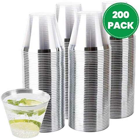 ПЛАСТИКПРО 9 мл Пластични Чаши За Еднократна Употреба, Старомодни Дизајнирани Тамблери, Кристално Чисти