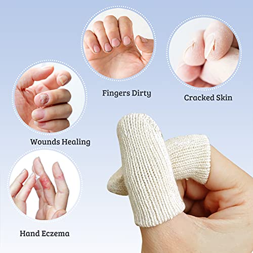 Cots MIG4U 10 парчиња памучни прсти, заштитени со прсти за употреба на рани, артритис, егзема, модринки, калуси, исцелување на палците