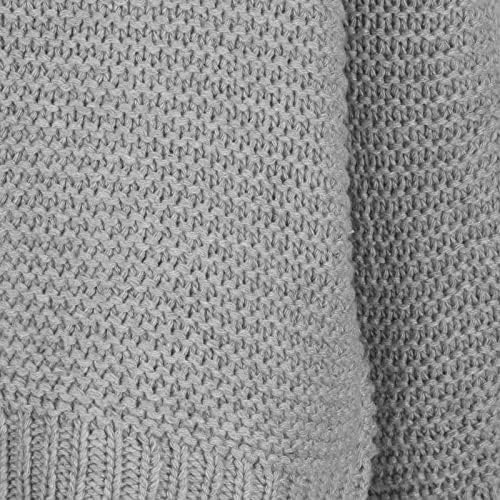 Кабелски плетени кардигани за жени обични долги ракави драпени буци џемпери надвор од облеката цврста лабава есен зимски кардиган