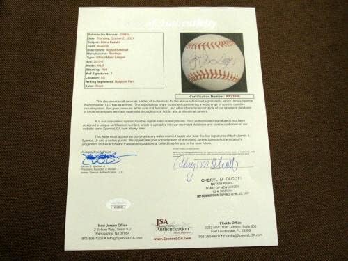 Ichiro Suzuki # 51 Mariners Yankees Marlins потпишано Auto Oml Baseball JSA Letter - Автограмски бејзбол
