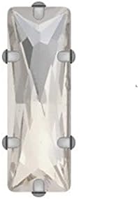 Кристал за стакло од правоаголник на Rhinestones со ракотворби за сребрени канџи, сјајни камења за додатоци за облека