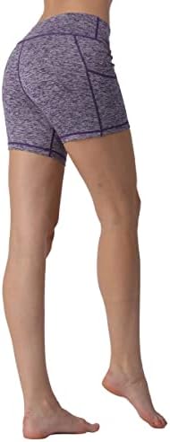 Lovesoft Women stape 5 “високи половини за велосипедисти за велосипедисти за вежбање јога за теретана за компресија Спандекс volletball шорцеви со странични џебови