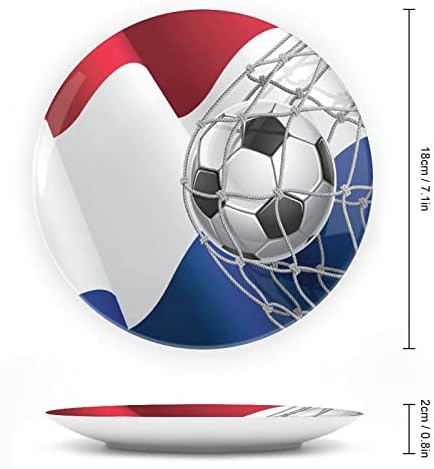 Фудбалска цел и знаме на Холандија Смешна коска Кина Декоративна чинија околу керамички плочи занает со приказ за декорација