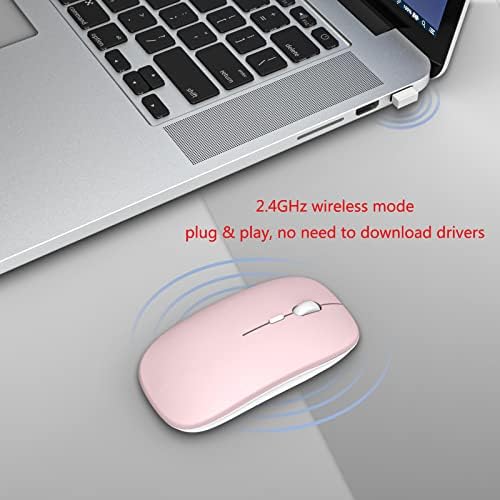 Блутут Глушец На полнење за Ipad Macbook Air Pro mini Mac iPhone Таблет Мобилен Телефон, 2.4 GHz Компјутерски Безжичен Глушец За Десктоп НА ЛАПТОП КОМПЈУТЕР, Пренослив Оптички Тивок Б